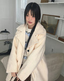 Aven Wool Mohair Boucle Half Coat