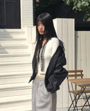 Timber Vintage Washing Leather Two-Way Blouson Jacket