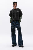 damage washing layered t-shirt