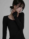 [ EEUN MADE ] V neck slim longsleeved
