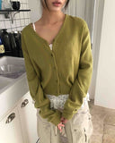Hunin Basic V-Neck Knit Cardigan