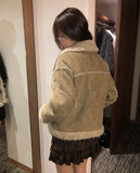 Semin Duffle Fluffy Fur Mustang Midi Jacket