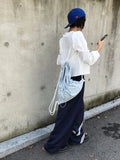 OPEN FRONT FRILL BLOUSE