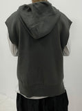 Overhole Hooded Neck Knit Vest