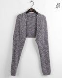 Raquel two-tone rainbow color matching bokashi angora knit bolero cardigan