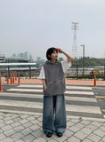[unisex] Puts Washing Denim Wide Pants