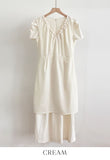 Cossel Ribbon String Flared Long One Piece