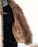 [Fur Lining] Klan Suede Buckle Fur Trimmed Jacket