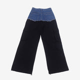 Riona Color Matching Denim Pants