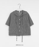Shodley Check Nylon Hood Crop Shirt