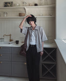 Vibe pin tuck short sleeve jacket
