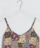 Mio Vintage Patchwork Bustier Sleeveless Blouse