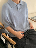 [unisex] Panky Summer Boucle Collar Short Sleeve Knit