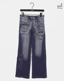 Faro Y2K Mini Double Pocket Washing Denim Bootcut Pants