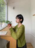 Moline Punching Crop Knit Cardigan