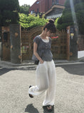 Epu Check Short Sleeve Seersucker Blouse
