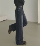 Heat Brushed Classic Banding Span Basic Denim Pants