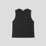Rivet Pocket Ribbed Sleeveless