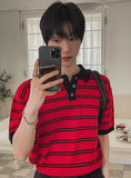 Iru Boucle Stripe Collar Knit