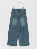 Misone Washing Denim Wide Pants