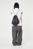 Work incision rivet nylon wide pants