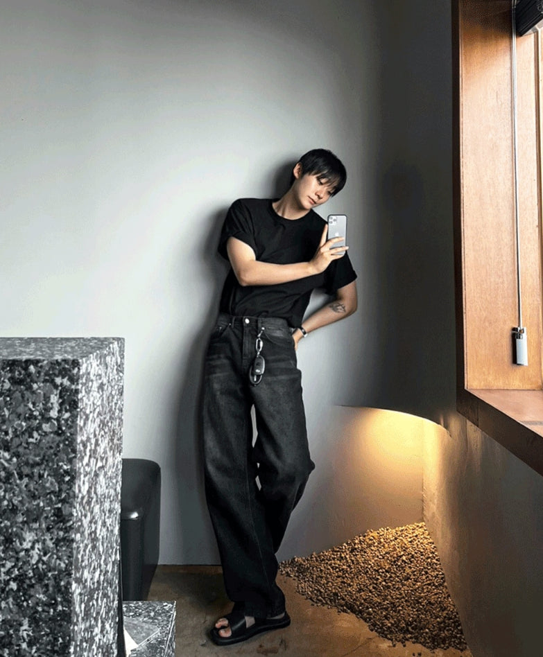 デニム・ジーパン HUECLOSET Rivet washing denim pants COSYHARU (コシハル) - リベットウォッシングデニムパンツ
