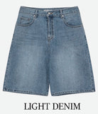 Wide bermuda denim