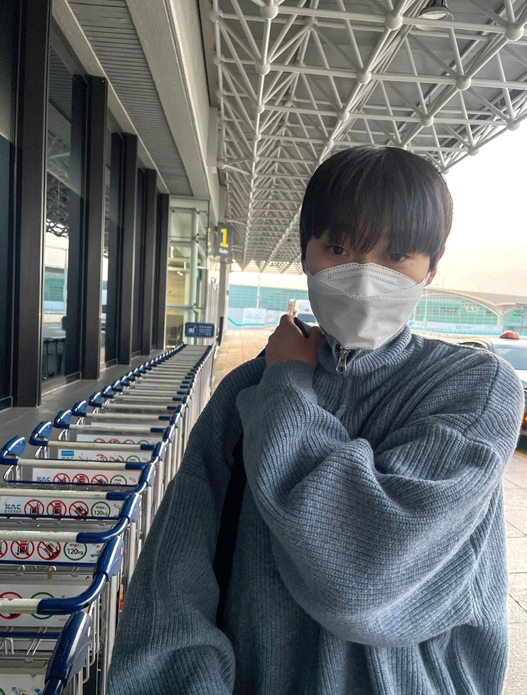 【COSYHARU】Lambswool Knit Turtle Zip-up COSYHARU (コシハル) - レムズウールニットタートルジップアップ