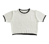 Line Mesh Knit Top
