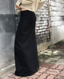 [Brushed] Withy Banding Strap Pile Long Skirt