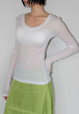 SHEER V-NECK LONGSLEEVE