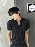 Magnum Muscle Fit Henley Neck Short Sleeve Knit