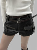 Cop Washed Leather Shorts