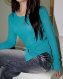 Juren Side Slit Linen Long Sleeve Knitwear