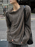 Fur stripe snap Tee