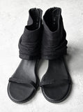 1162 Linen Toe Open Ankle Boots (3cm)