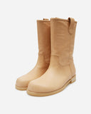 Casual loop leather ankle boots