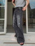 Crew Damage Bootcut Denim Pants