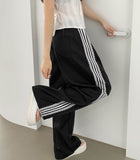 Banding Lace Track Wide Banding Pants