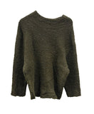Solid loose-fit one-off knit sweatshirt