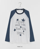 Stelline Star Color Matching Raglan Long Sleeve Tee