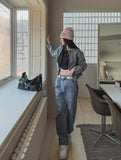 Quarty twisted incision denim