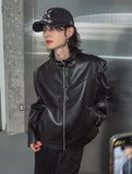 Kent western buckle leather jacket