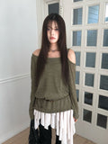 Koran Unbalance Layered Banding Skirt