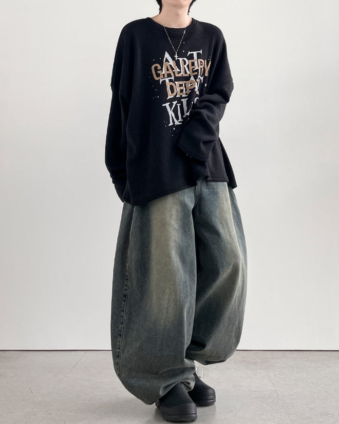 【YOURNUS】Dribble Vintage Balloon Denim Pants YOURNUS (ユアノス) - ドリブルビンテージバルーンデニムパンツ