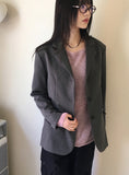 Tebbi Basic Boxy Oversized Fit Minimal Blazer Jacket