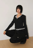 LAYERED RIB CARDIGAN