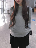 [MADE] Amon Stripe Color Matching Shirring Hood T-shirt