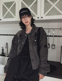 Kuden damage crop denim jacket