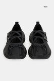 Ribbon toe leather mary-jane shoes